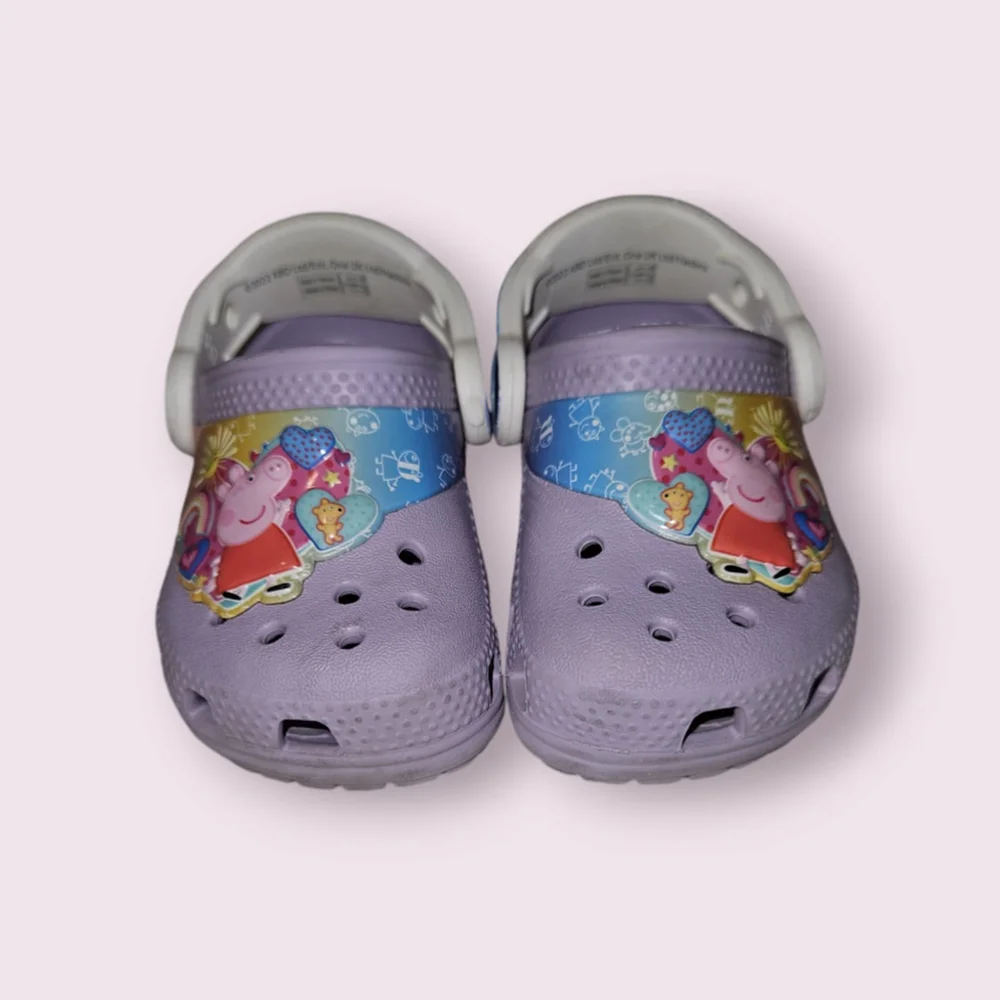 Peppa Pig Crocs Clogs Shoes Size C5 Purple